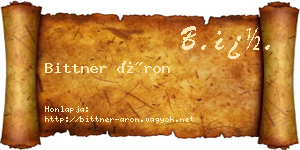 Bittner Áron névjegykártya